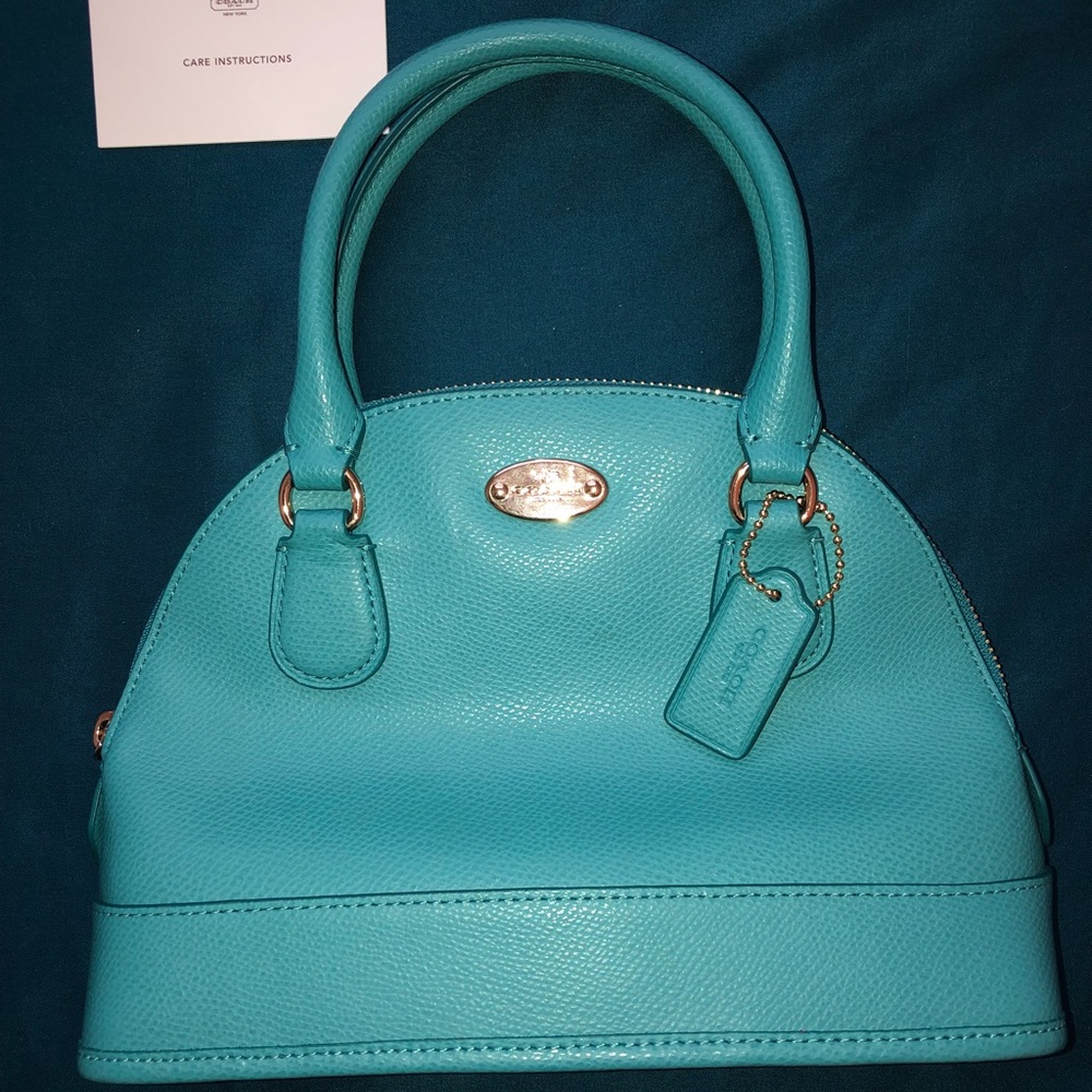 Coach Mini Sierra Satchel/Crossbody-Turquoise-EUC